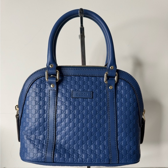Gucci Micoguccissima Mini Dome Satchel (Blue) - Picture 1 of 11